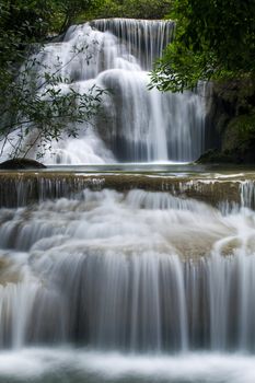 Deep forest Waterfall in Kanchanaburi, Thailand