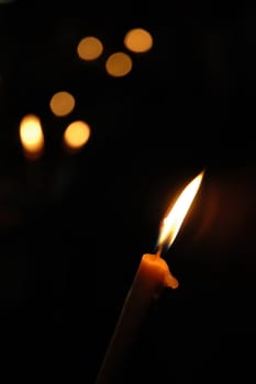 Candles isolated on black background 