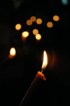 Candles isolated on black background 