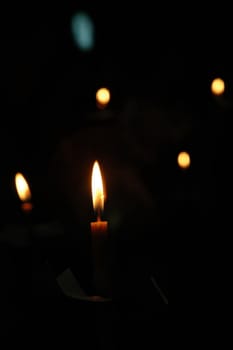 Candles isolated on black background 