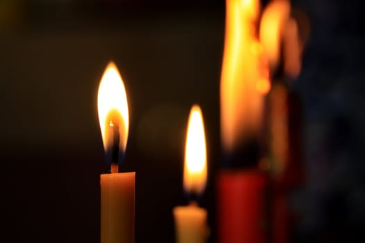 Candles isolated on black background 