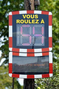 Speed control to inform the motorists their speed.