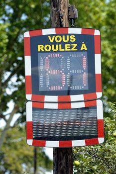 Speed control to inform the motorists their speed.