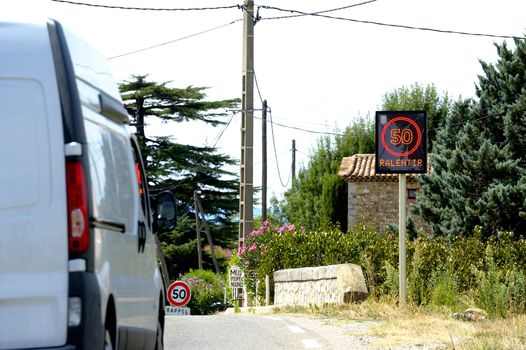 Speed control to inform the motorists their speed.
