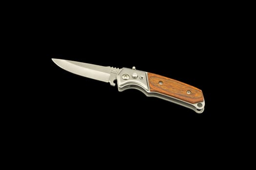 A nice case knife isolated on black background