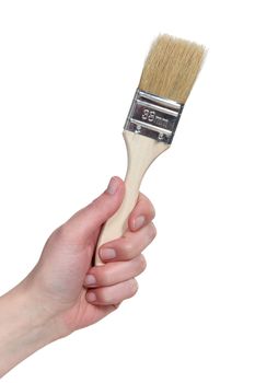 A picture of a hand holding a painting brush.
