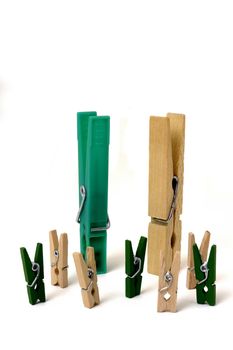 family of clothes pegs