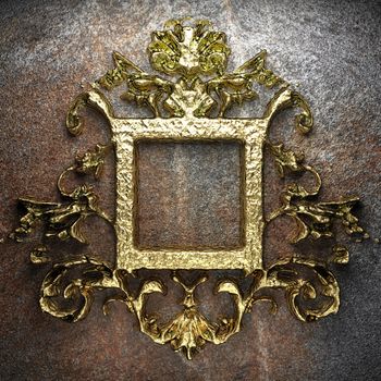 vintage golden frame on the wall