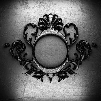 vintage iron frame on the wall