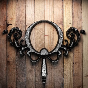 vintage iron frame on the wall