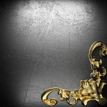 golden vintage ornament on wall
