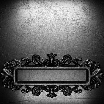 iron vintage ornament on wall