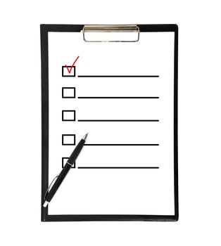 clipboard with checklist  on white background