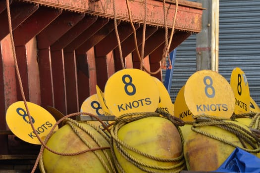 Group of speed limit bouys