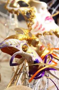 Beautiful Venetian carnival masks, Venice, Italy       
