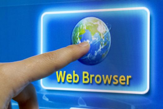 Finger touch screen to connect internet web browser