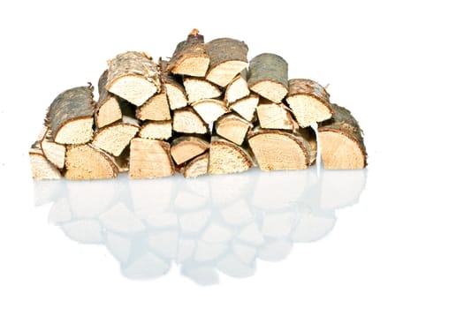 Wood blocks on a white background