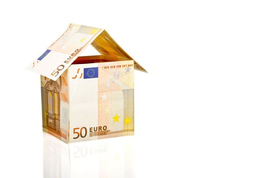House from euro paper currency