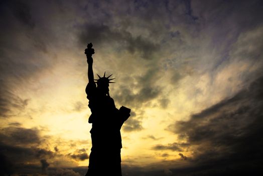 The Statue of Liberty at Sunset, New York City