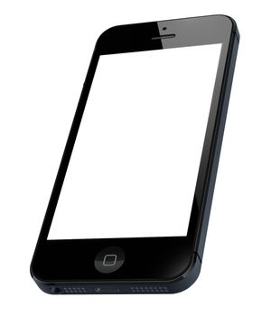 New Modern Smart Phone with blank screen isolated on white. Include clipping path for phone and screen.