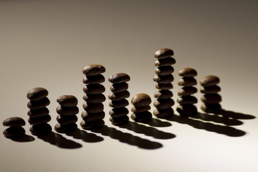 audio equalizer made of coffee beans