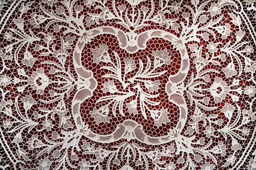 Lace background found at the island of Burano in the Venetian lagoon - Italy