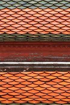 The roof is made ​​from multi-colored tiles