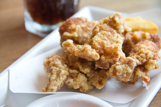 Breaded fried chicken is a popular food