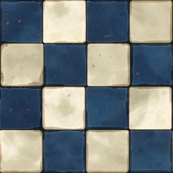 Mosaic tiles blue and white