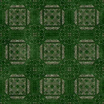 Antique green tiles seamless