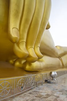 Big golden Buddha statue located in Thailand
