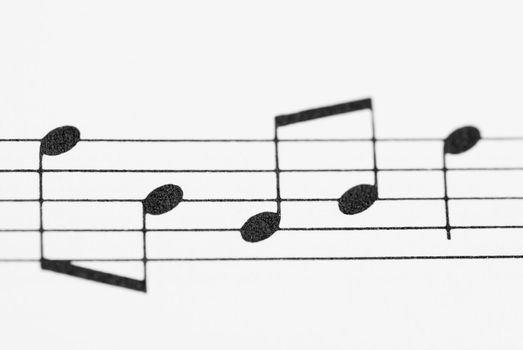 Macro photo of sheet music.