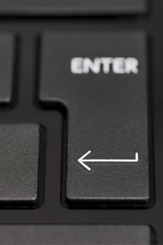 Detail of enter key. Focus on arrow.