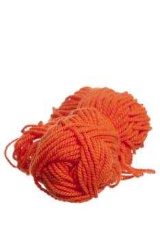 Knitting wool, studio shot, white background.