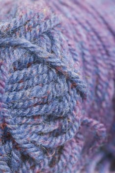 Purple knitting wool, close crop.