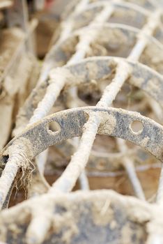 Detail photograph of farming tool.