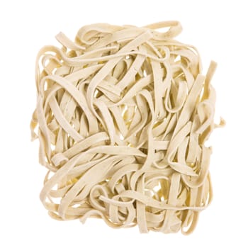 Nests of Asian dried noodles isolated on white background