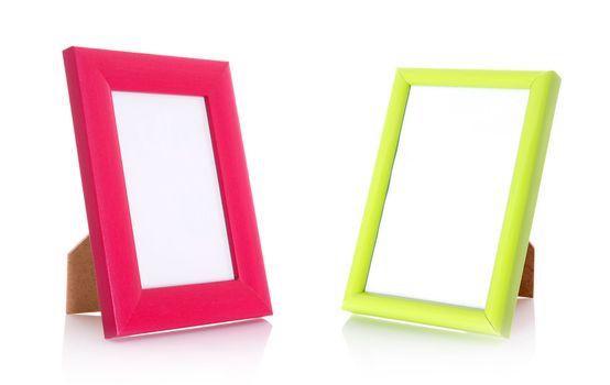 Two blank contemporary desktop picture frame isolated on white