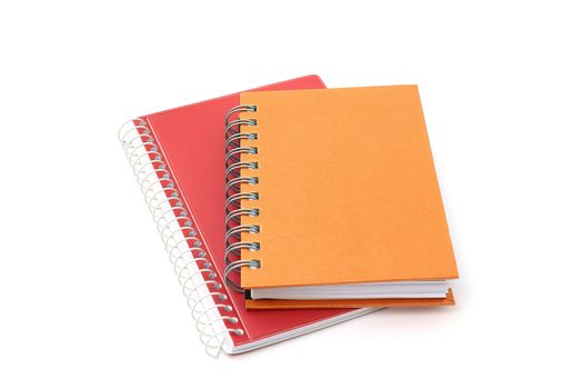 Two notebooks isolated on white background