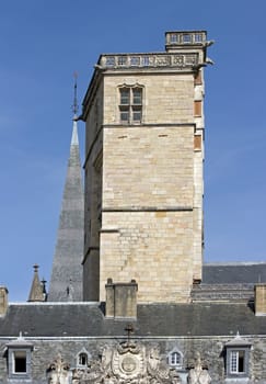 Squared tower,the tour carré of Philip the Good ( 1460), palace of the dukes, Dijon France