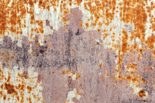 Chipped paint rusty metal surface. Abstract iron texture background.