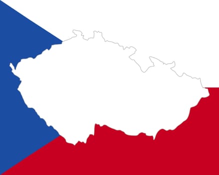 Map and flag of Czech Republic