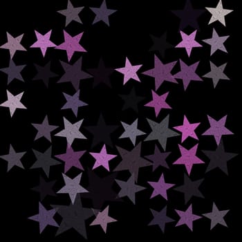 Stars on the night sky abstract illustration. Grunge pattern background.