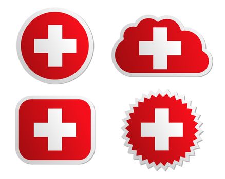 Switzerland flag labels