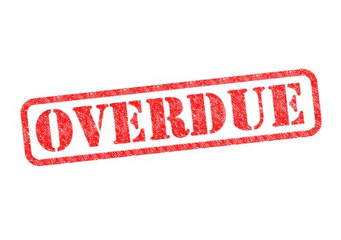 'OVERDUE' red rubber stamp over a white background.