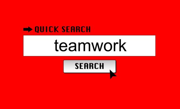 Searching for 'teamwork' in an internet search engine.