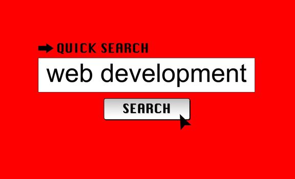 Searching for 'web development' in an internet search engine.