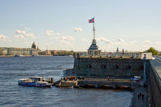 Neva River. The view from the fortress of the city St. Petersburg. Russia.