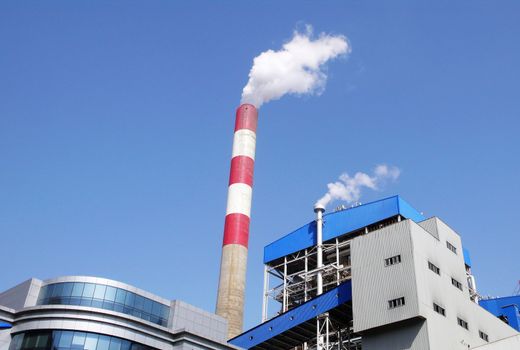 heat-engine plant against blue sky