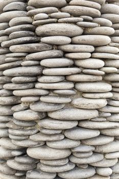 Wall of pebbles on top of each other